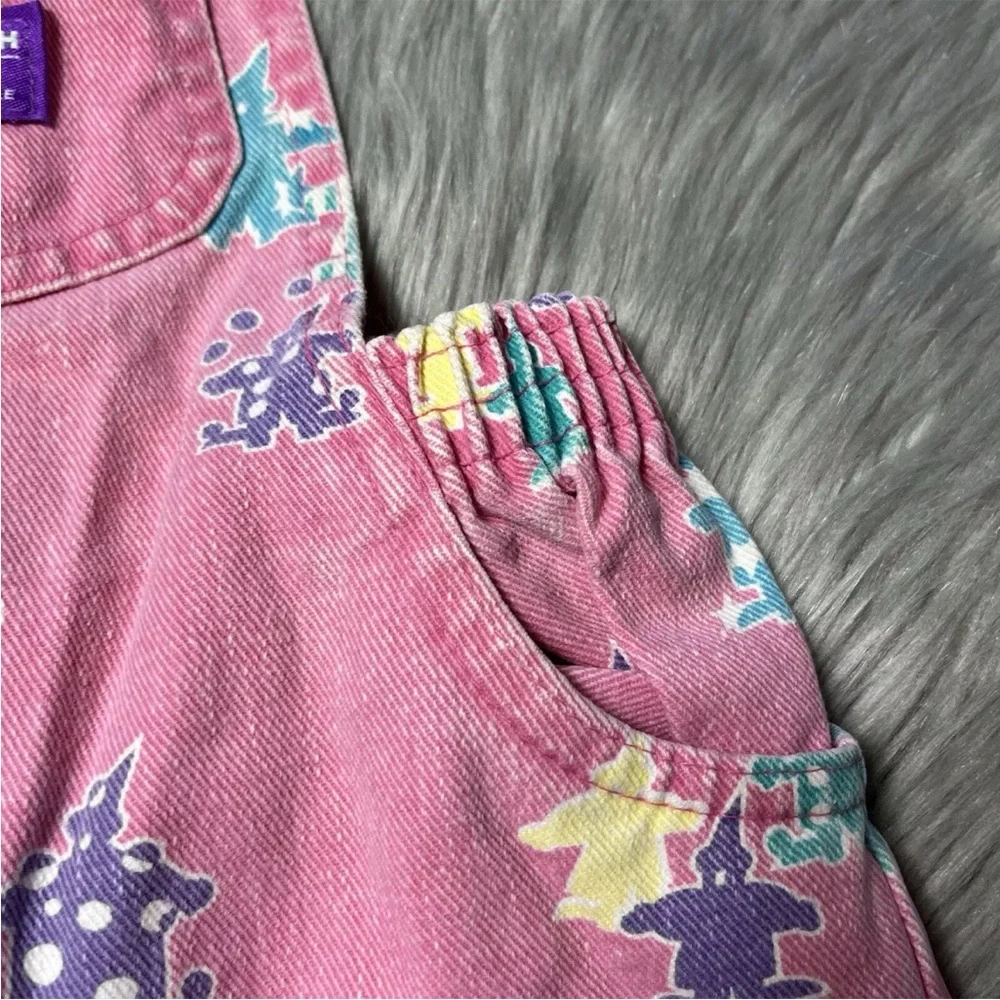 Vintage Oshkosh Bgosh Union Made USA Pink Clown Girls Overalls *Play Condition